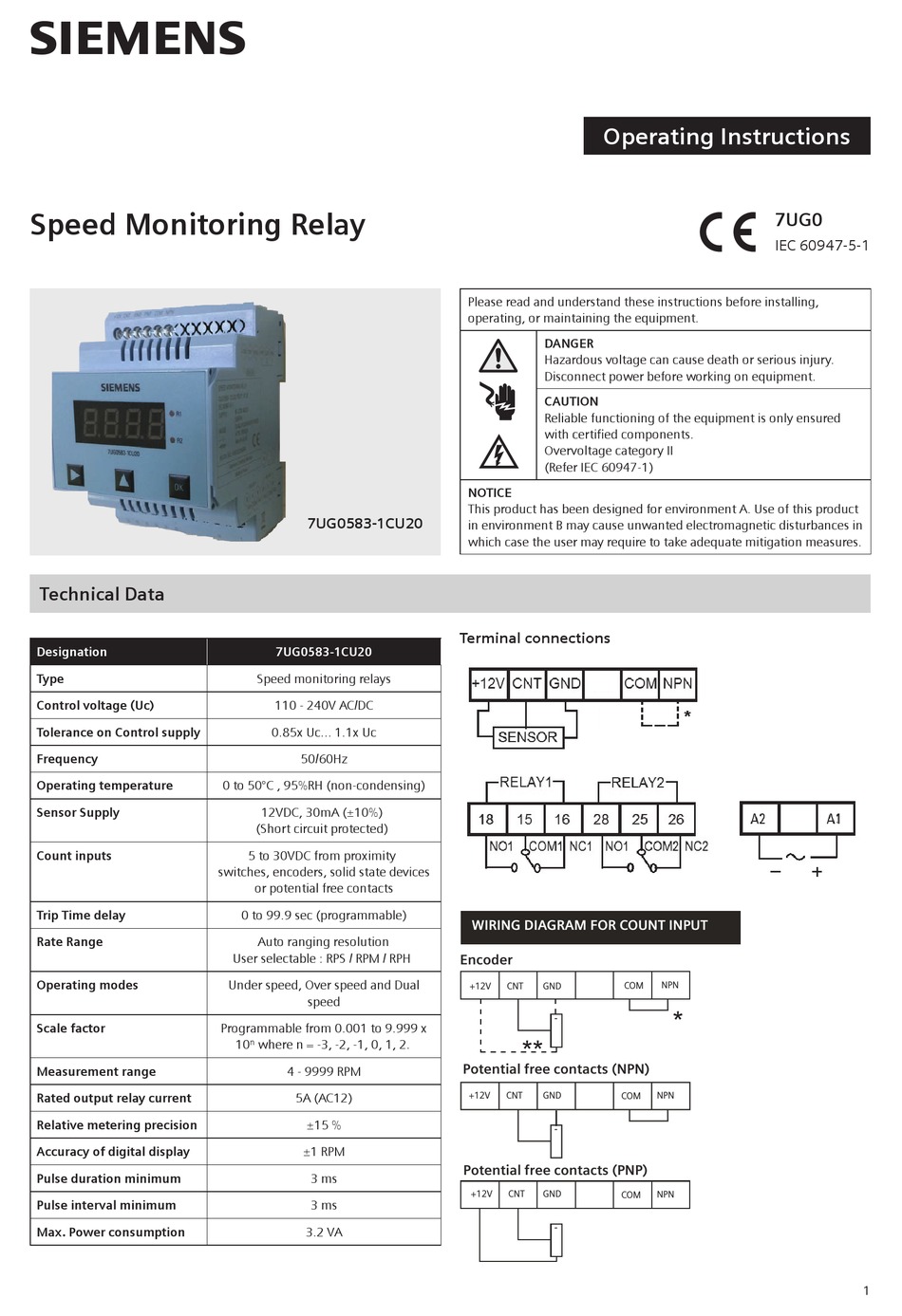 SIEMENS 7UG0583-1CU20 OPERATING INSTRUCTIONS Pdf Download | ManualsLib