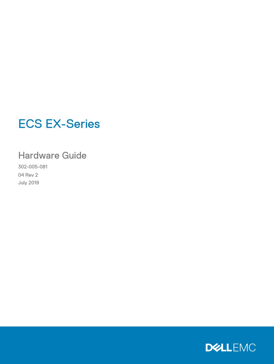 DELL EMC ECS EX SERIES HARDWARE MANUAL Pdf Download | ManualsLib