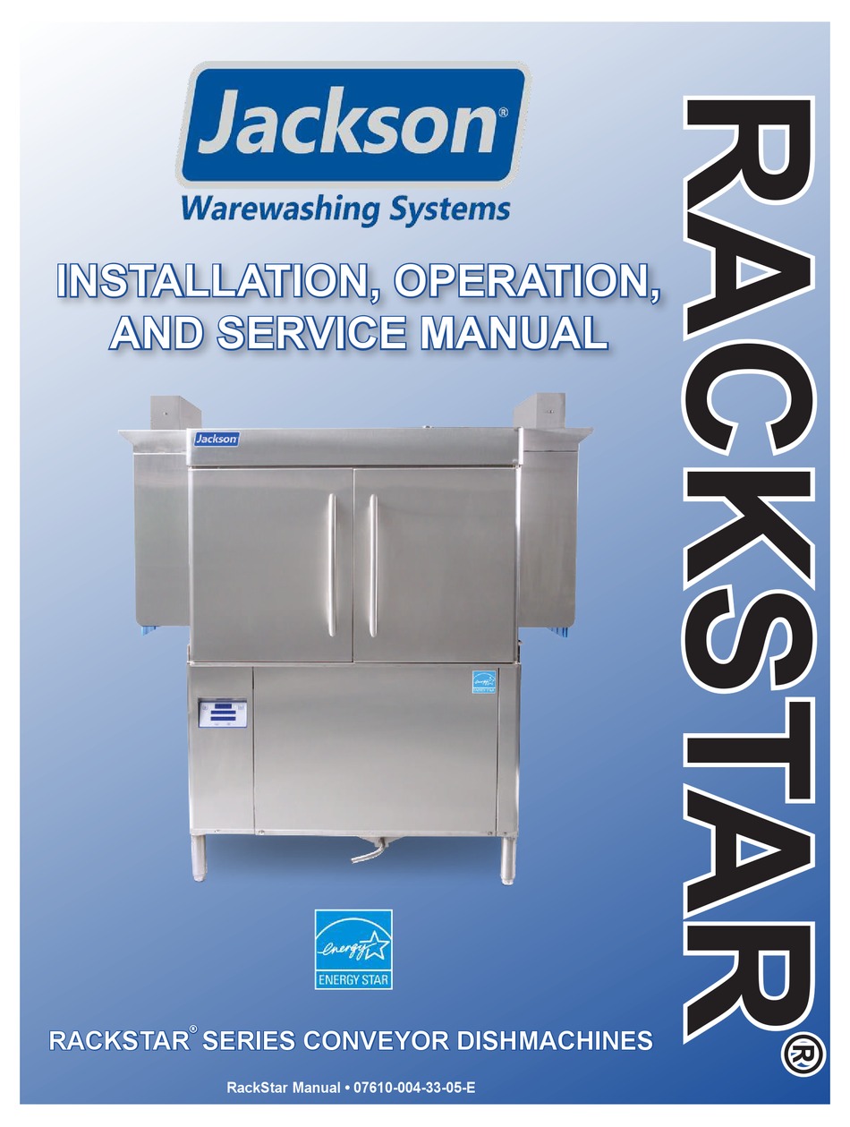 JACKSON RACKSTAR SERIES INSTALLATION, OPERATION & SERVICE MANUAL Pdf
