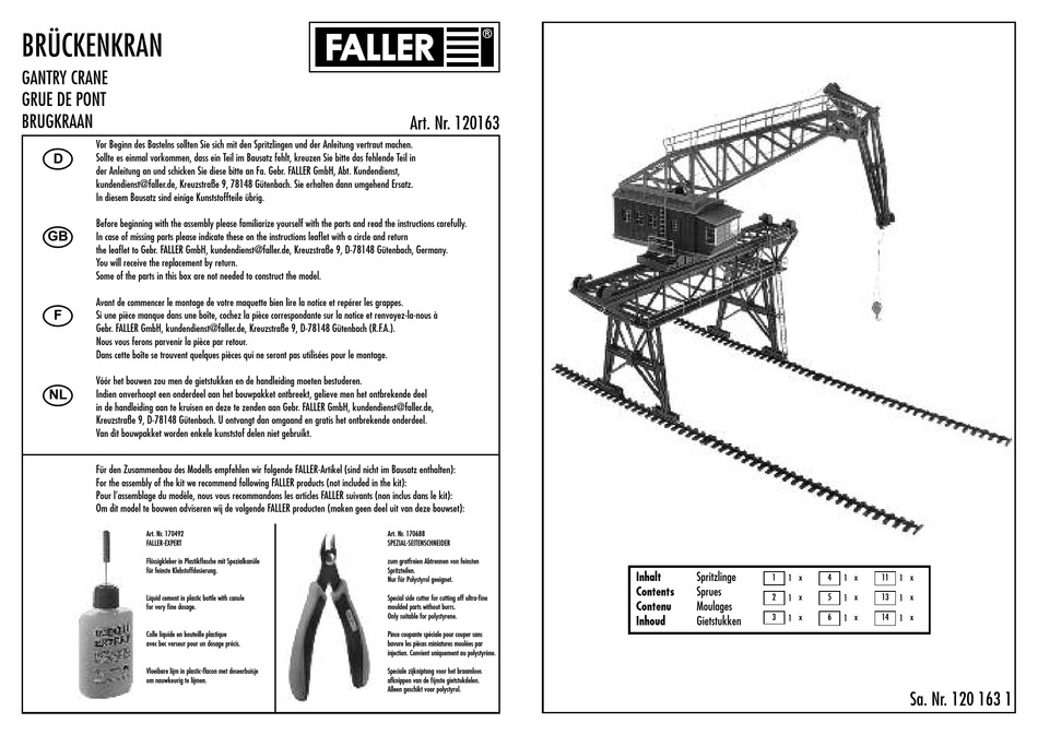 FALLER GANTRY CRANE MANUAL Pdf Download ManualsLib