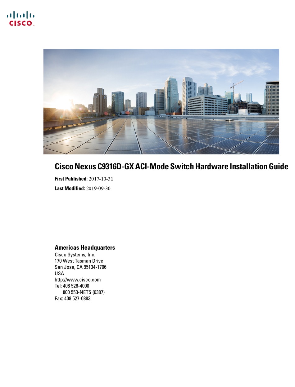 Cisco Nexus C9316d Gx Hardware Installation Manual Pdf Download Manualslib