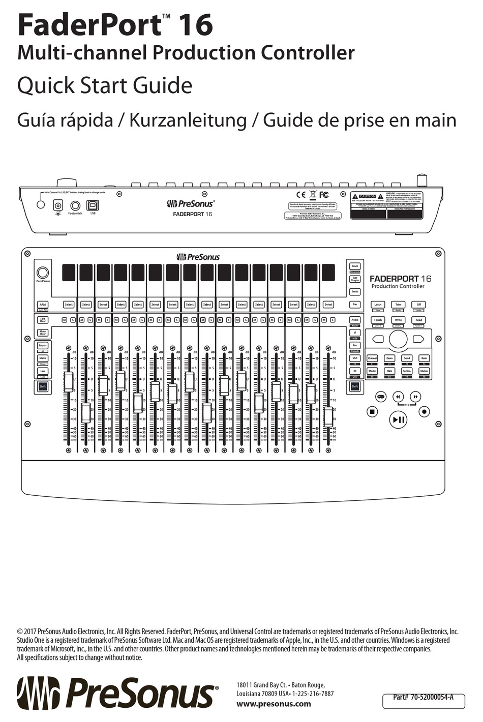 presonus faderport 16 manual