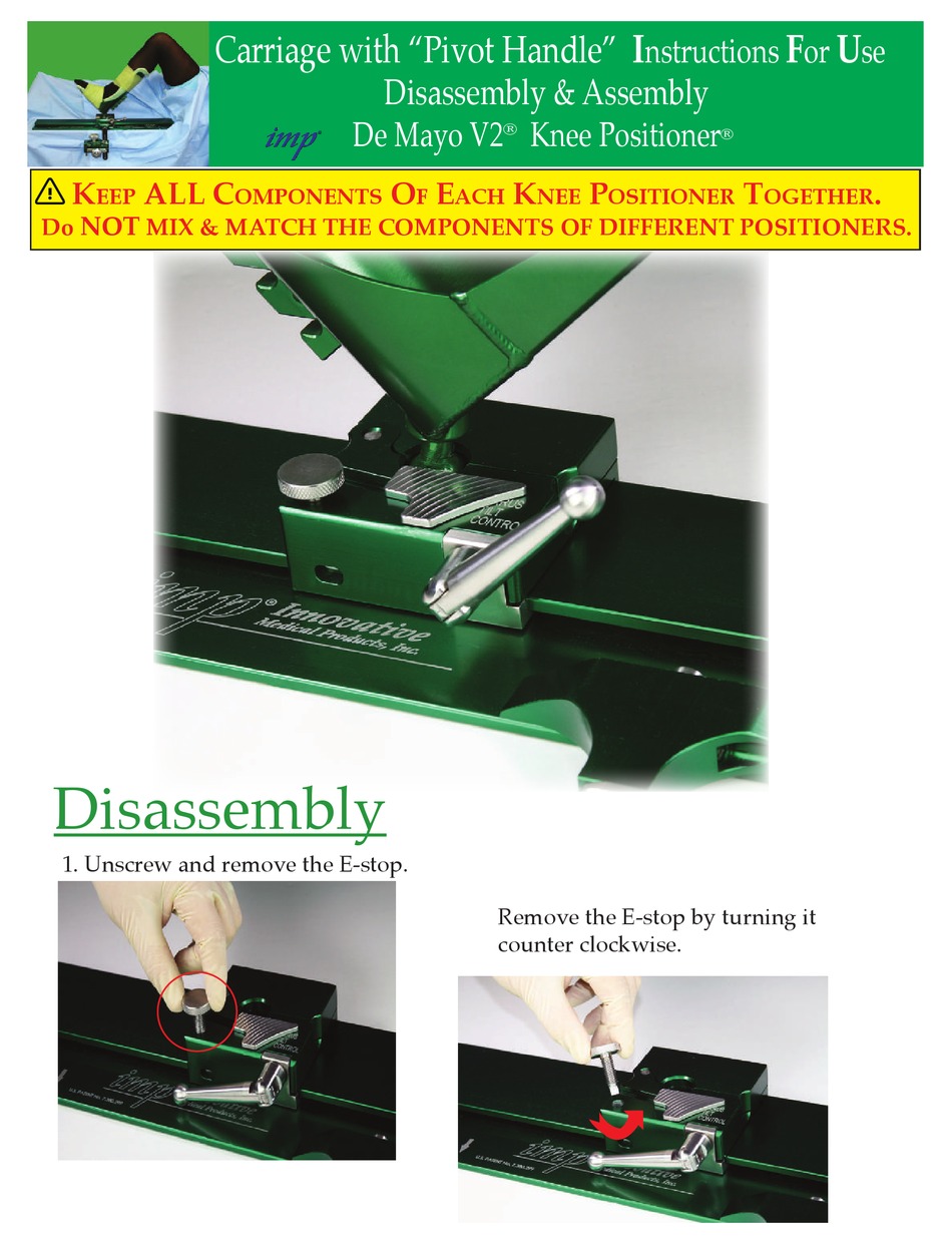 IMP DE MAYO V2 KNEE POSITIONER INSTRUCTIONS FOR USE Pdf Download