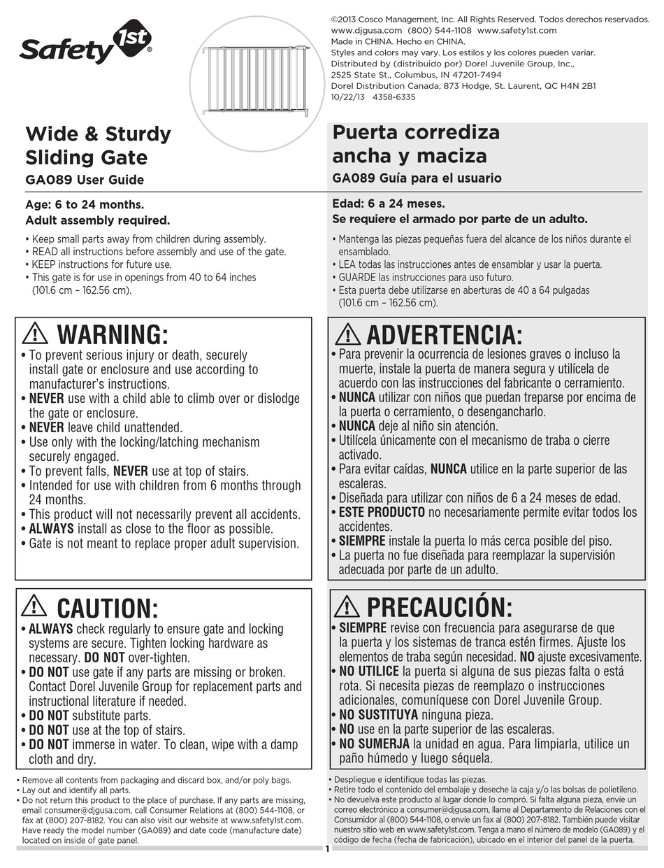 safety 1st wide and sturdy sliding gate