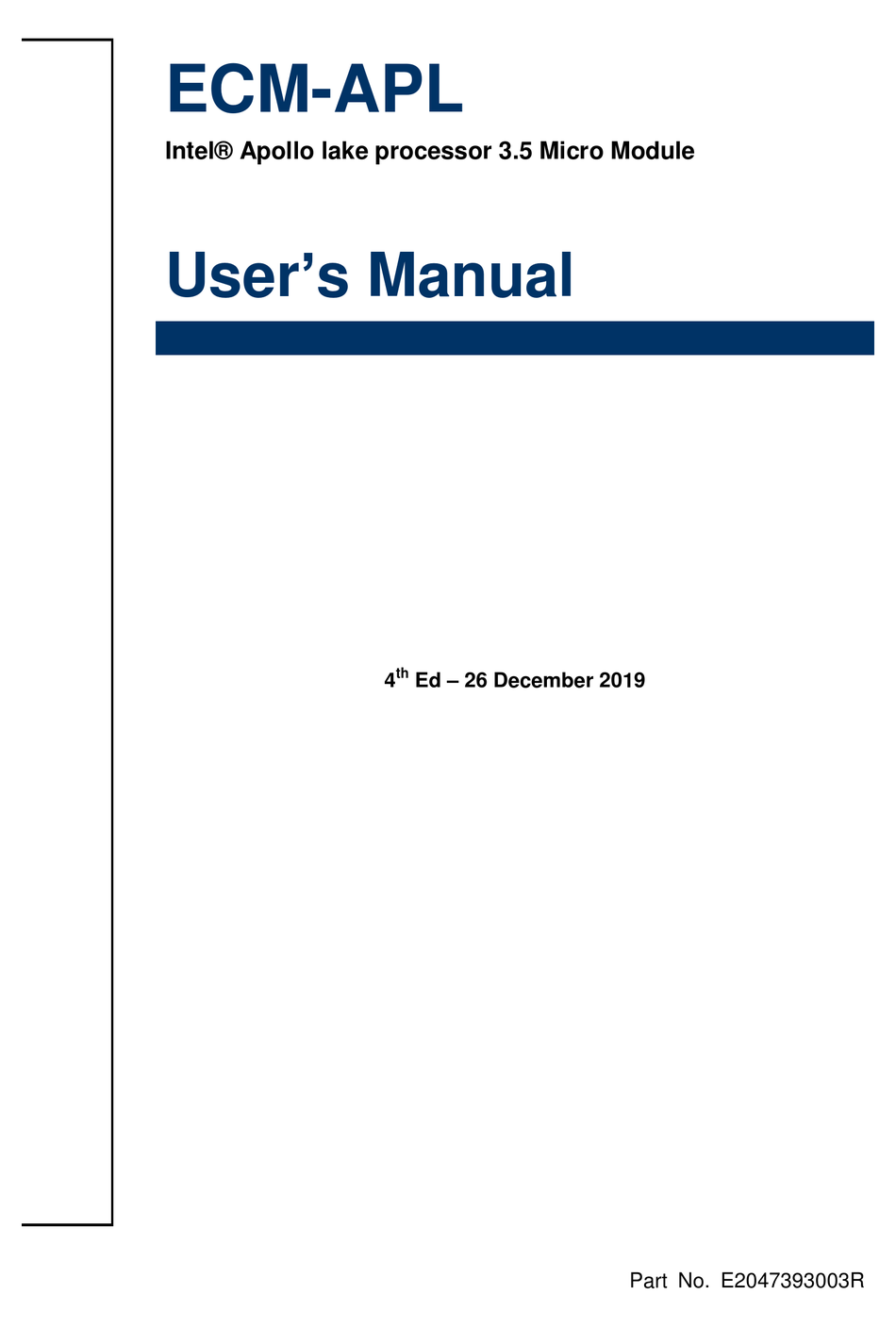 INTEL ECM-APL USER MANUAL Pdf Download | ManualsLib