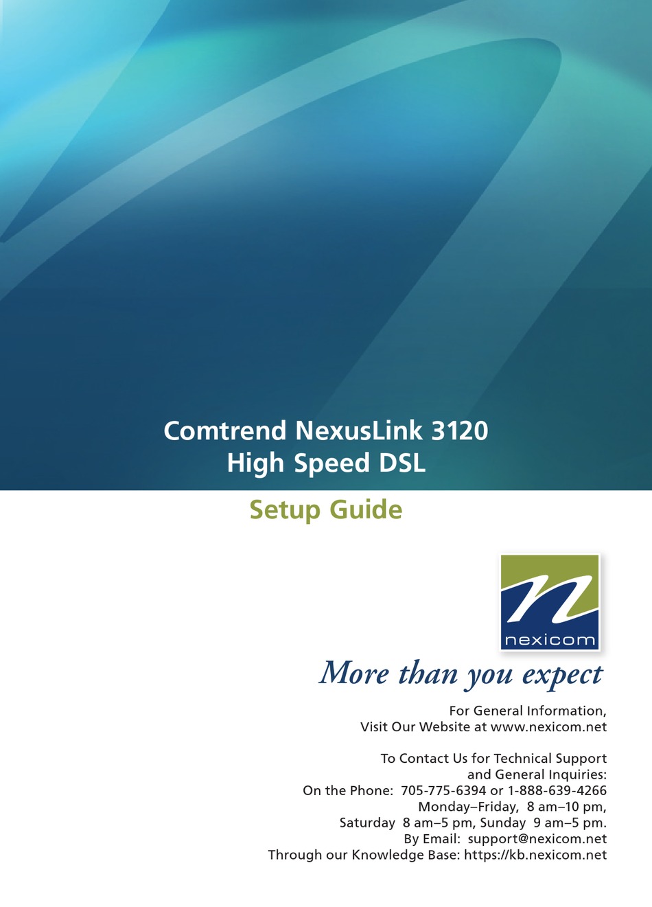 COMTREND CORPORATION NEXUSLINK 3120 SETUP MANUAL Pdf Download | ManualsLib