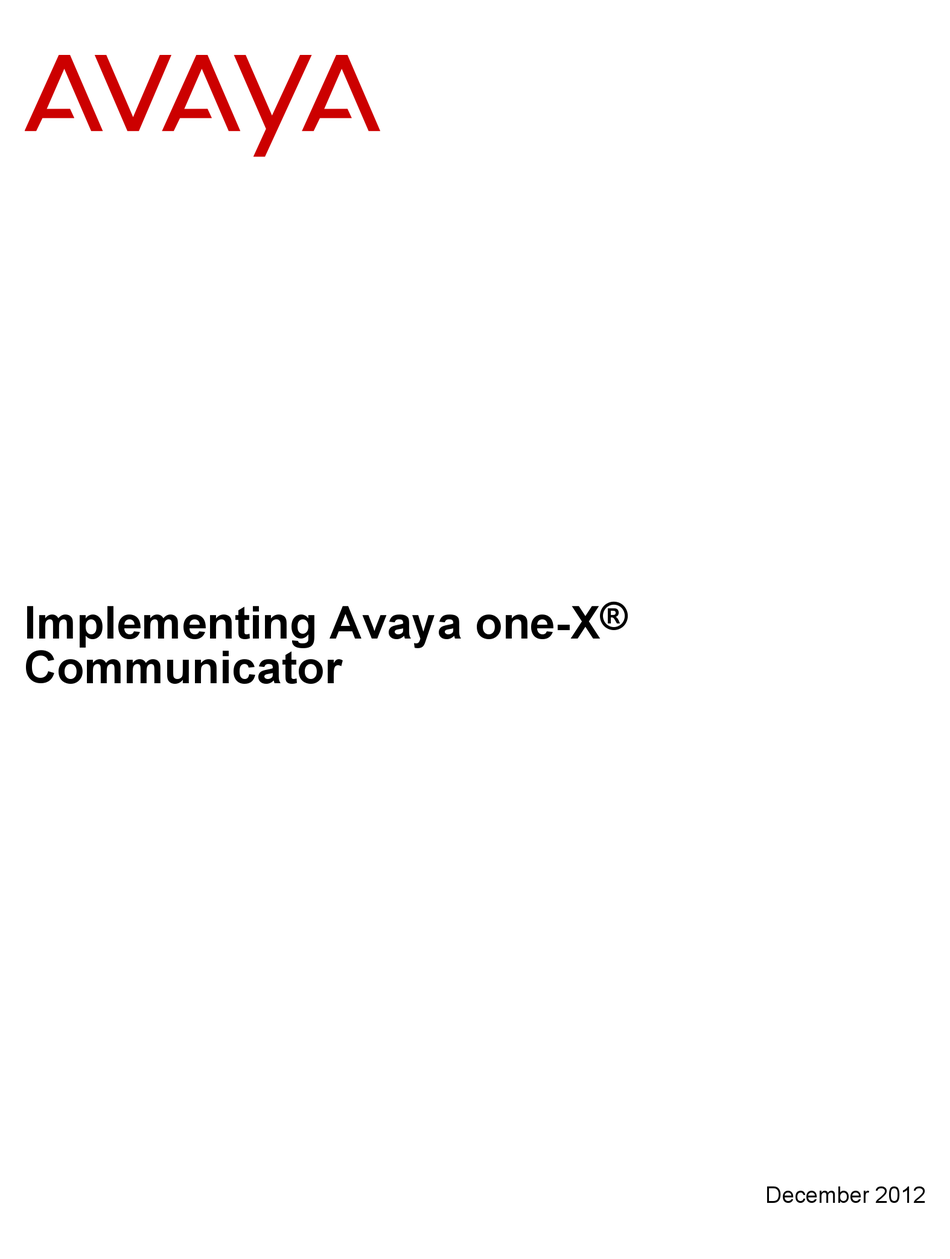 AVAYA ONE-X MANUAL Pdf Download | ManualsLib