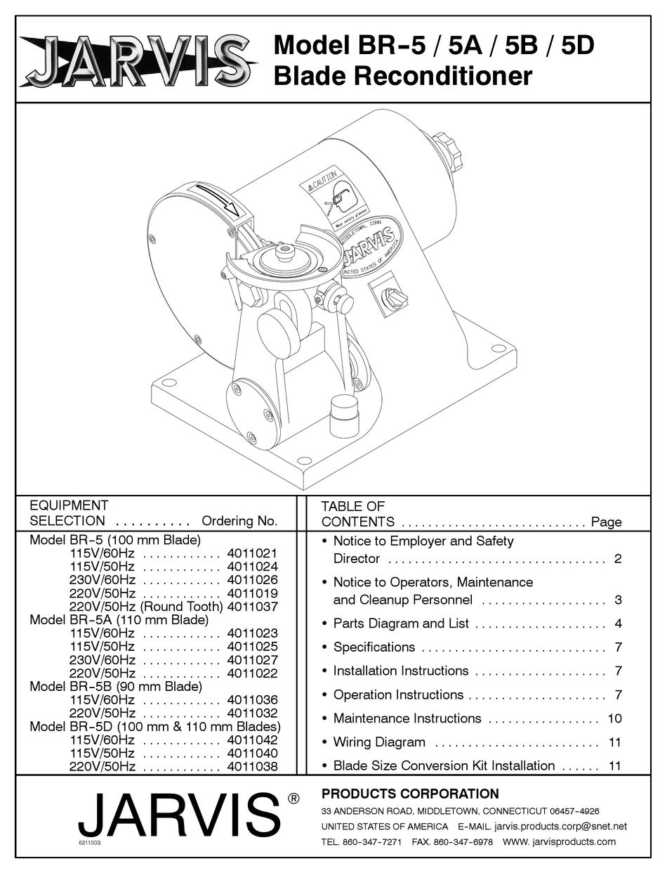 JARVIS BR5 MANUAL Pdf Download ManualsLib