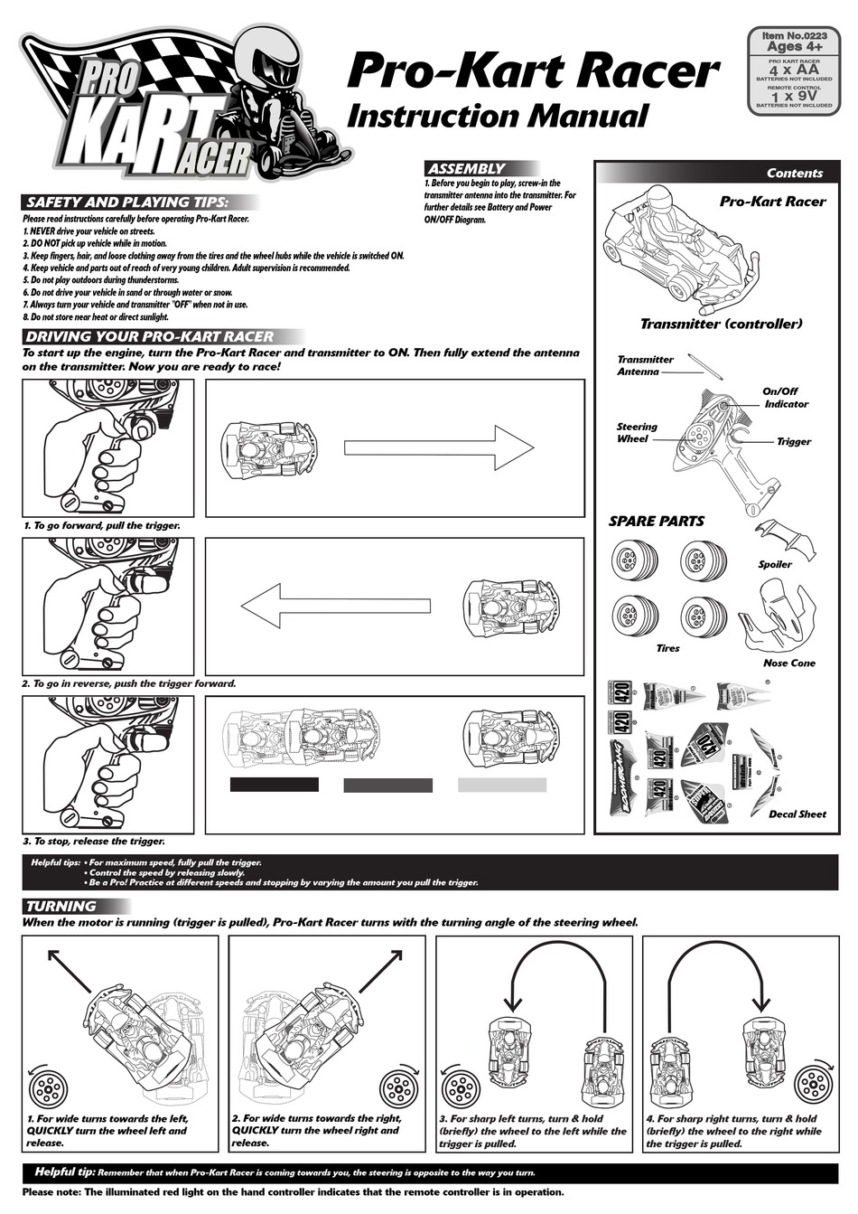 wowwee-pro-kart-racer-0223-instruction-manual-pdf-download-manualslib