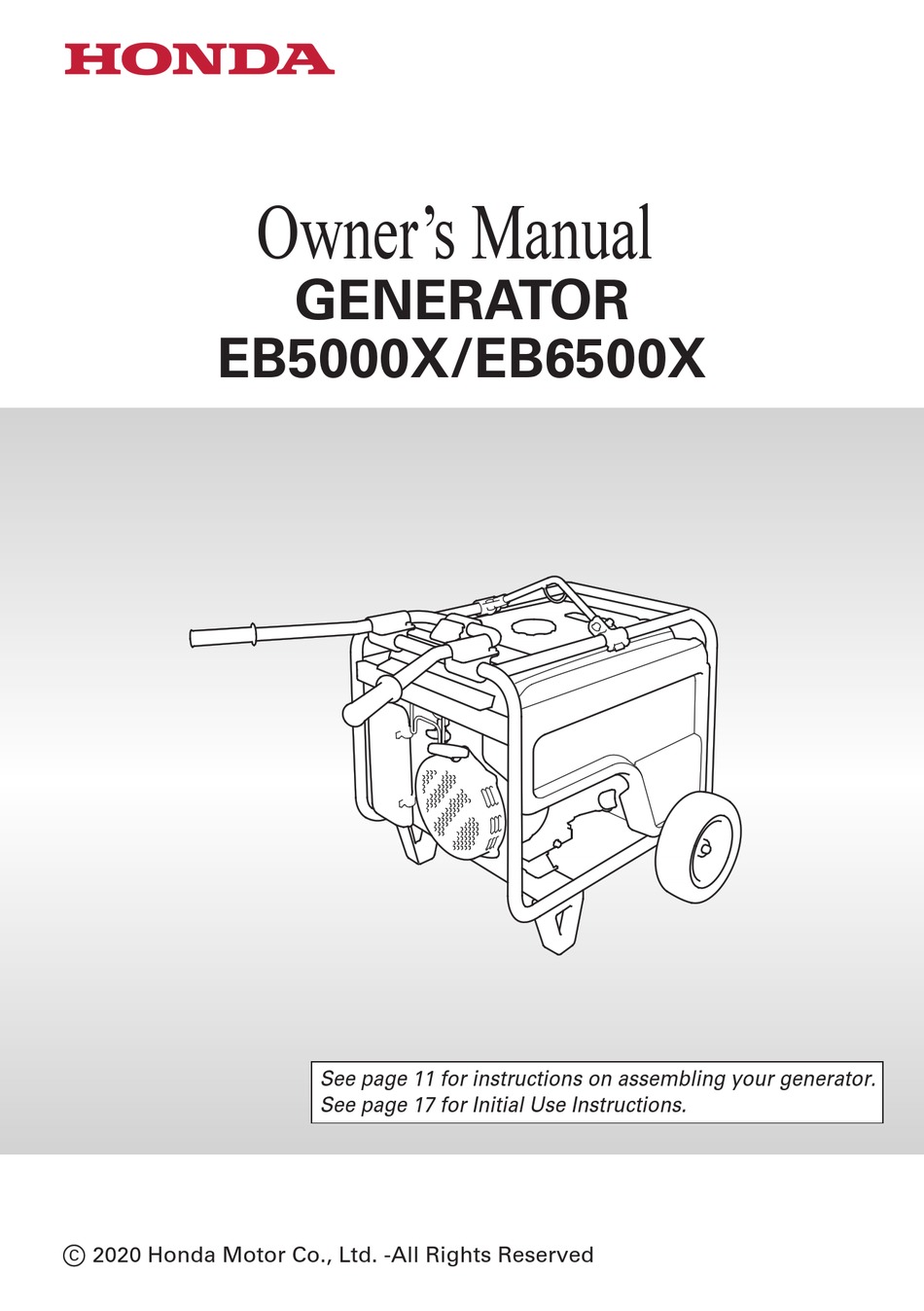 HONDA EB5000X OWNER'S MANUAL Pdf Download | ManualsLib