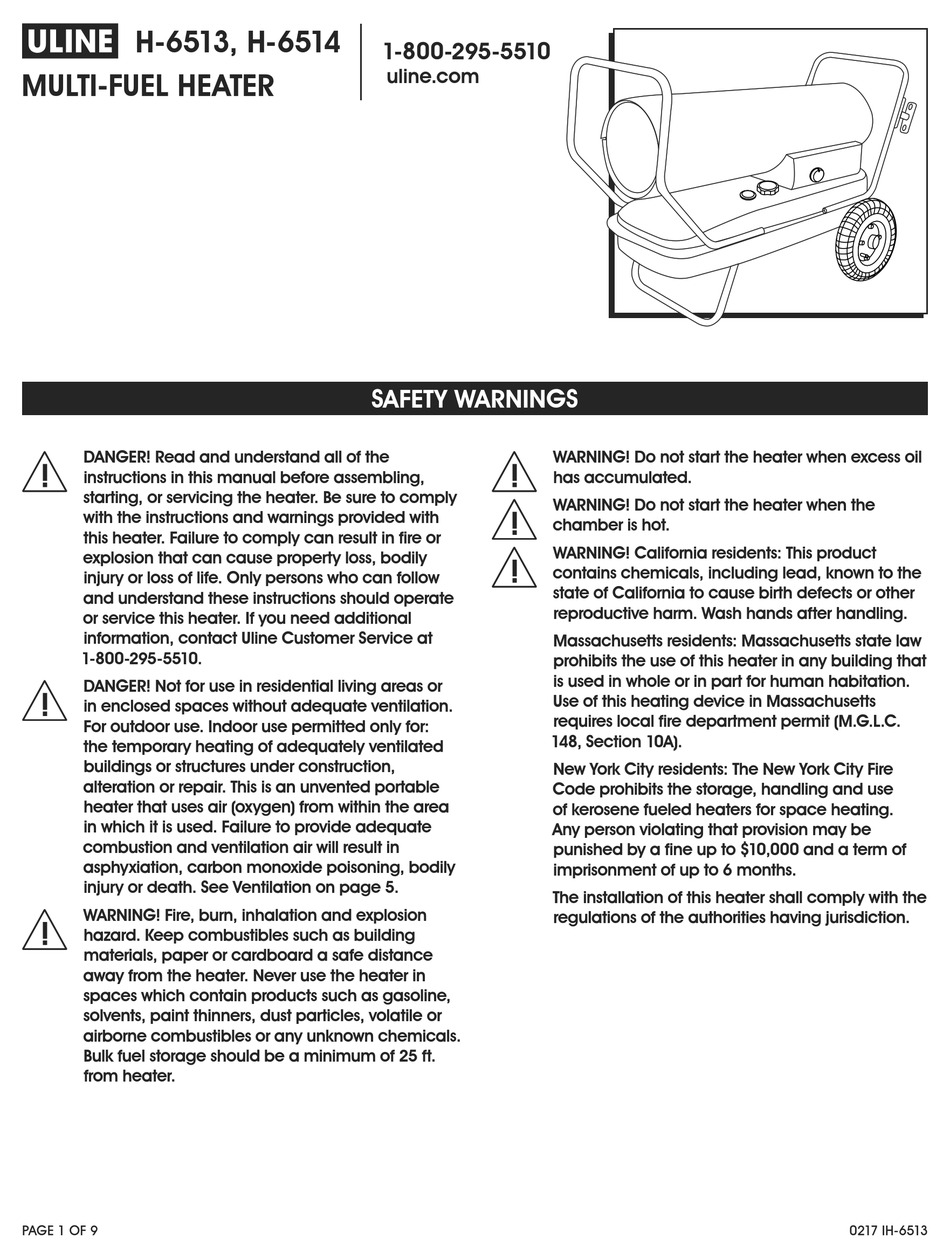 ULINE H6513 MANUAL Pdf Download ManualsLib