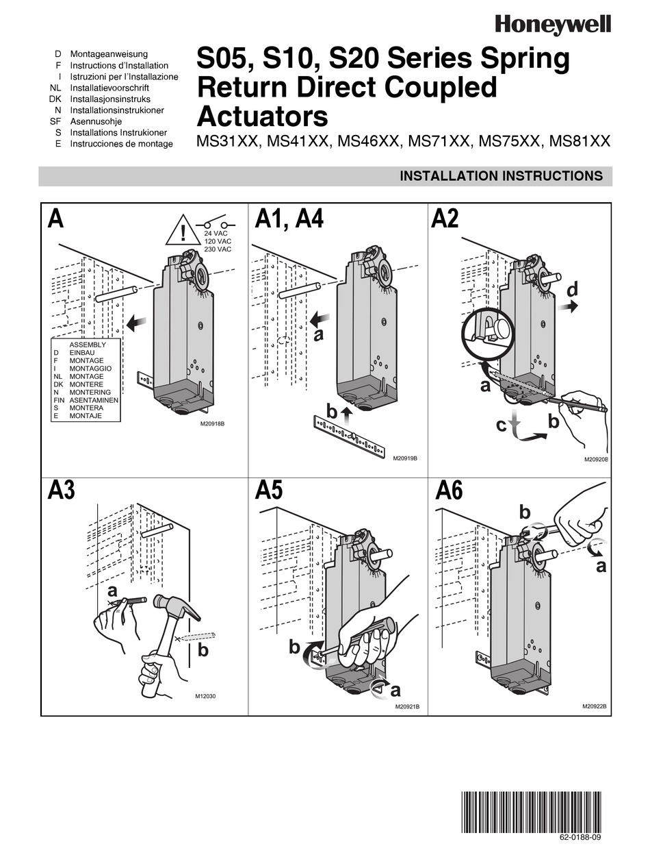 HONEYWELL S05 SERIES INSTALLATION INSTRUCTION Pdf Download | ManualsLib