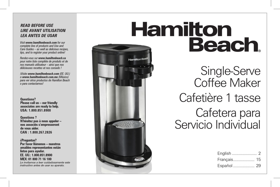 HAMILTON BEACH FLEXBREW 49962 MANUAL Pdf Download | ManualsLib