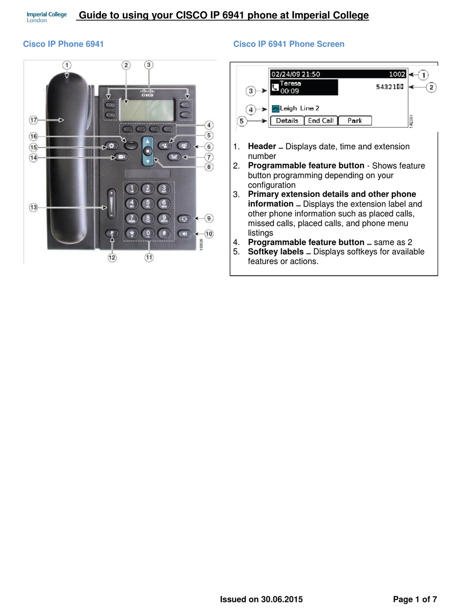 CISCO 6941 MANUAL TO USING Pdf Download | ManualsLib