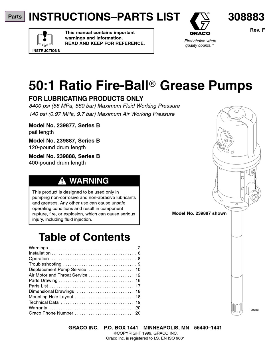 GRACO B SERIES INSTRUCTIONS-PARTS LIST MANUAL Pdf Download | ManualsLib