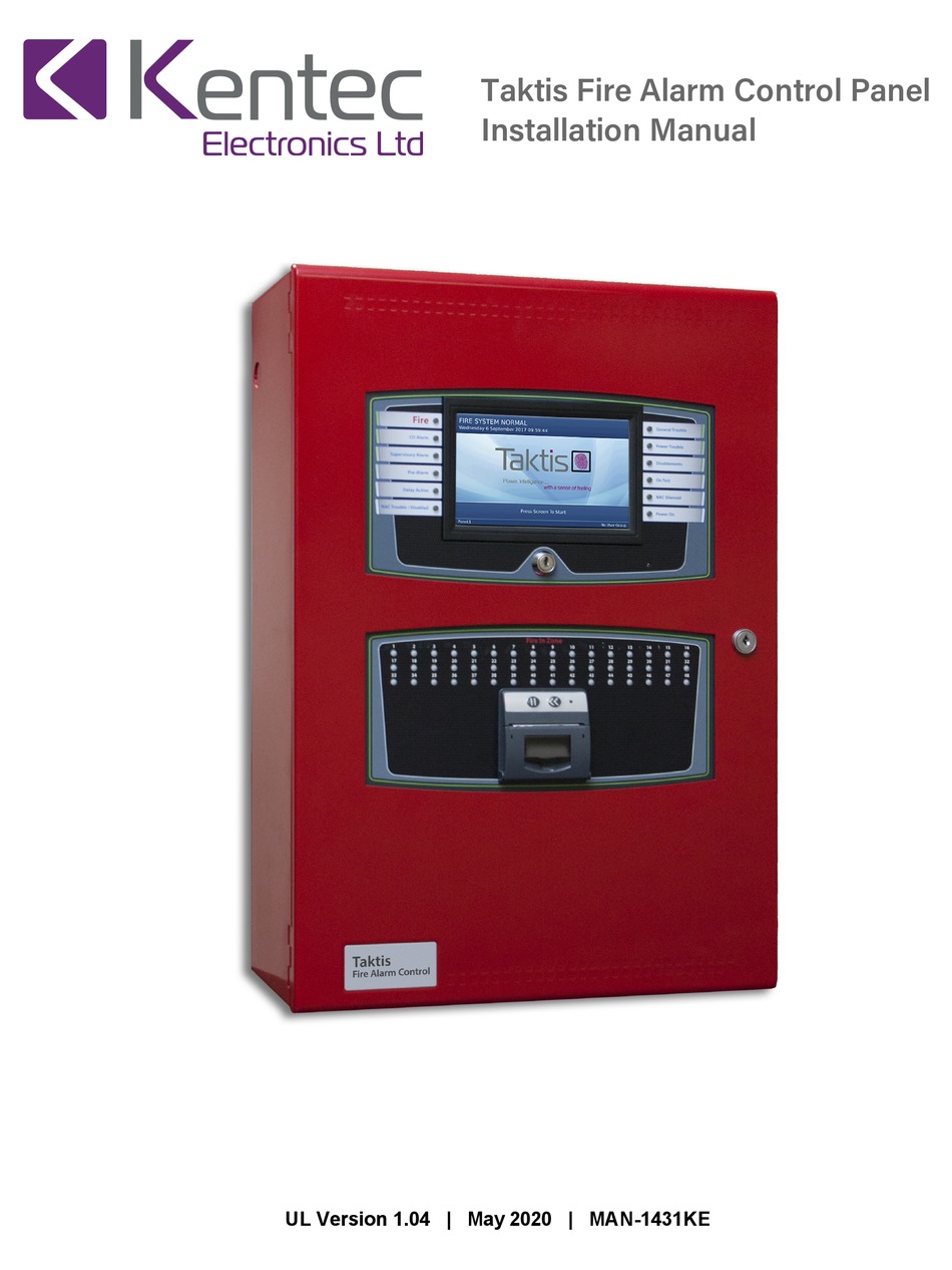 Kentec Electronics Taktis Installation Manual Pdf Download Manualslib