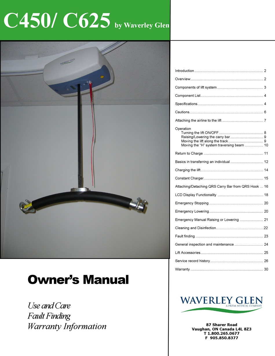 WAVERLEY GLEN C450 OWNER'S MANUAL Pdf Download ManualsLib