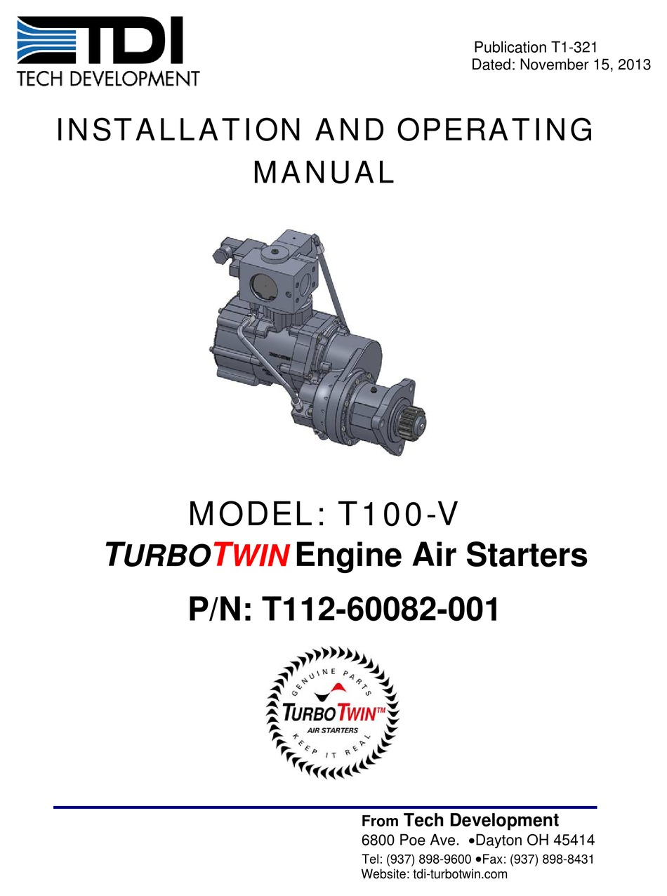 Tdi Turbotwin T100 V Installation And Operating Manual Pdf Download Manualslib