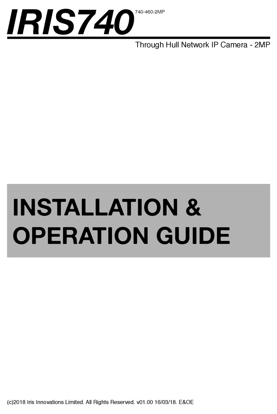 IRIS INNOVATIONS IRIS740 INSTALLATION & OPERATION MANUAL Pdf Download