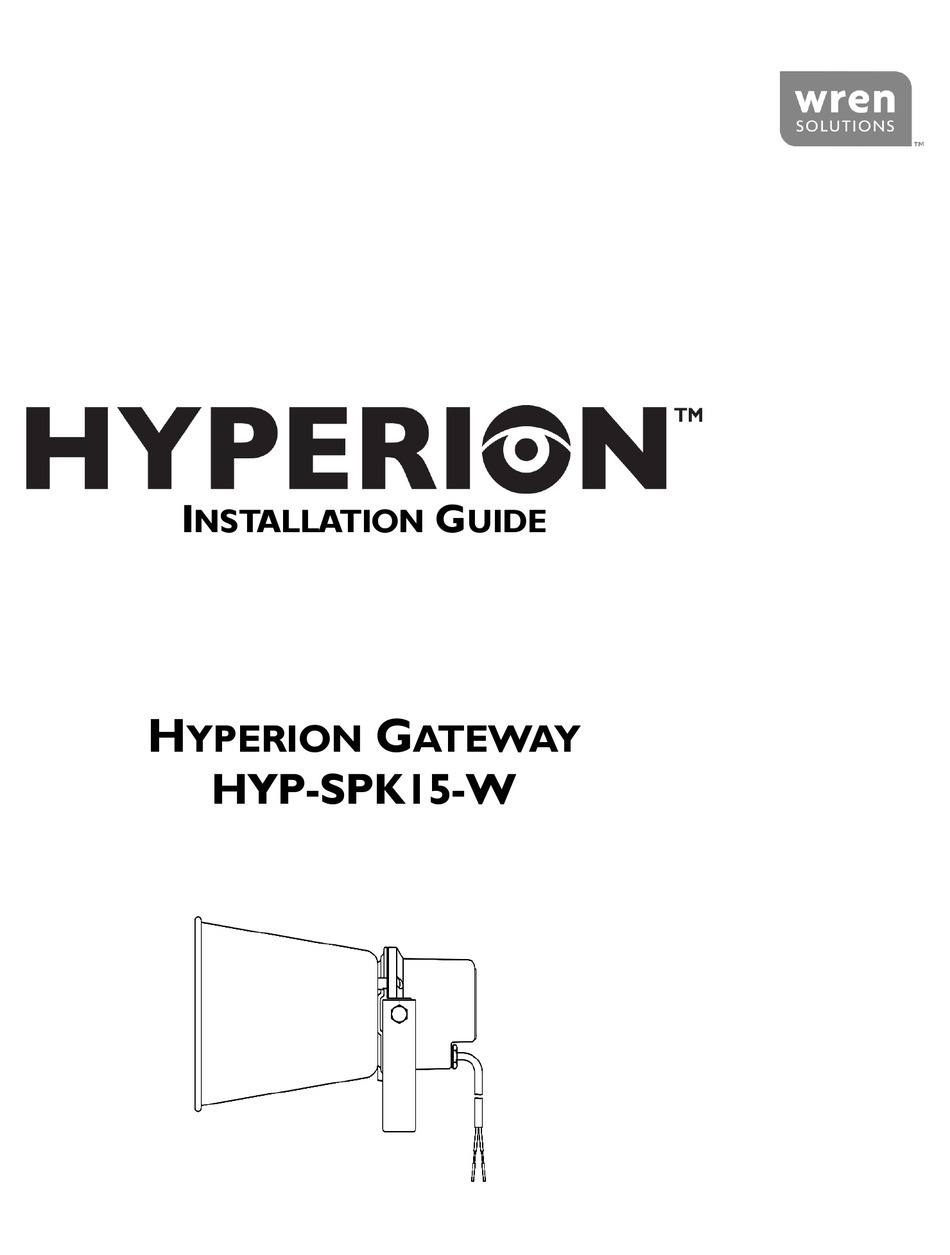 WREN HYPERION HYPSPK15W INSTALLATION MANUAL Pdf Download ManualsLib