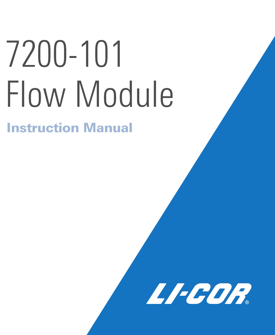 LI-COR 7200-101 INSTRUCTION MANUAL Pdf Download | ManualsLib