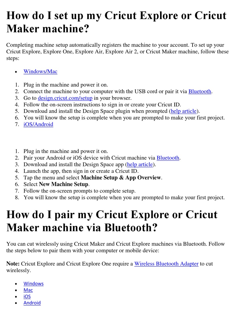 CRICUT EXPLORE FAQ Pdf Download | ManualsLib