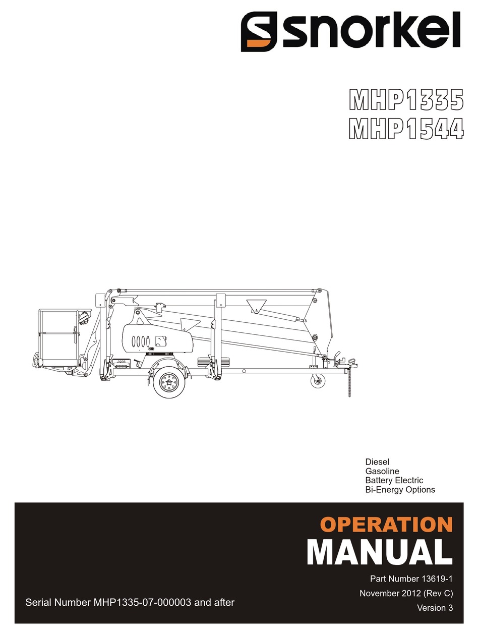 SNORKEL MHP1335 OPERATION MANUAL Pdf Download ManualsLib