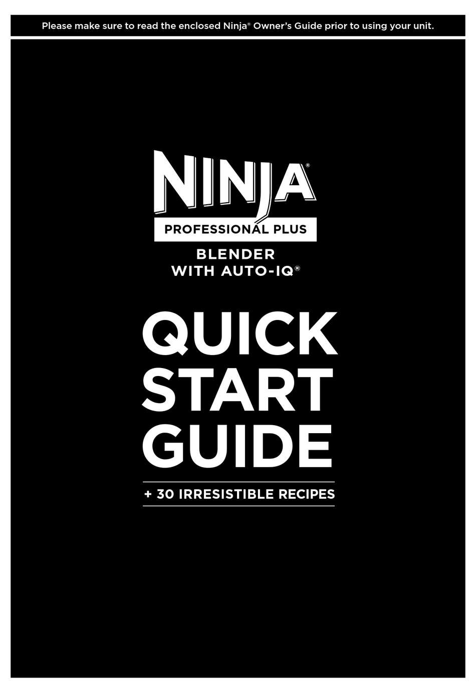 NINJA PROFESSIONAL PLUS QUICK START MANUAL Pdf Download ManualsLib