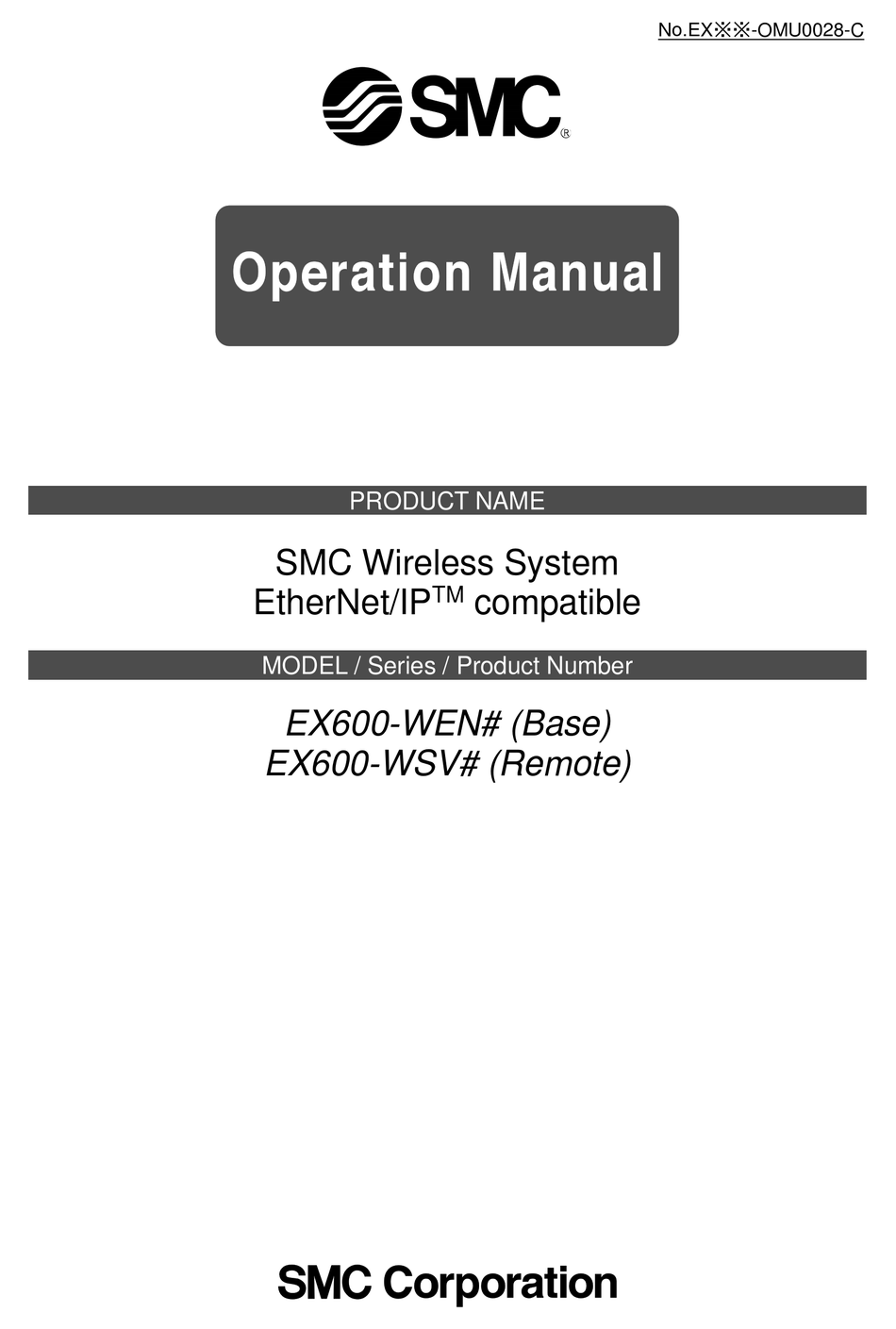 SMC NETWORKS EX600-WEN SERIES OPERATION MANUAL Pdf Download | ManualsLib