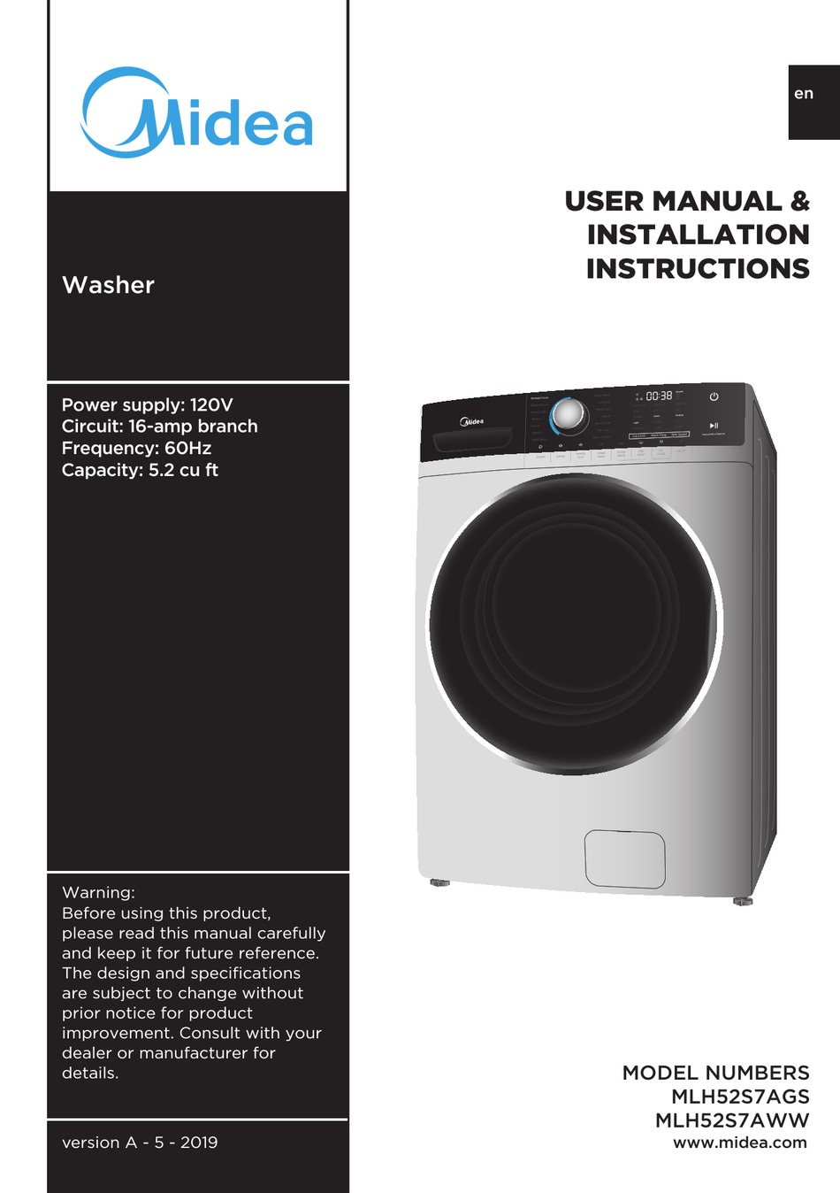 MIDEA MLH52S7AGS USER