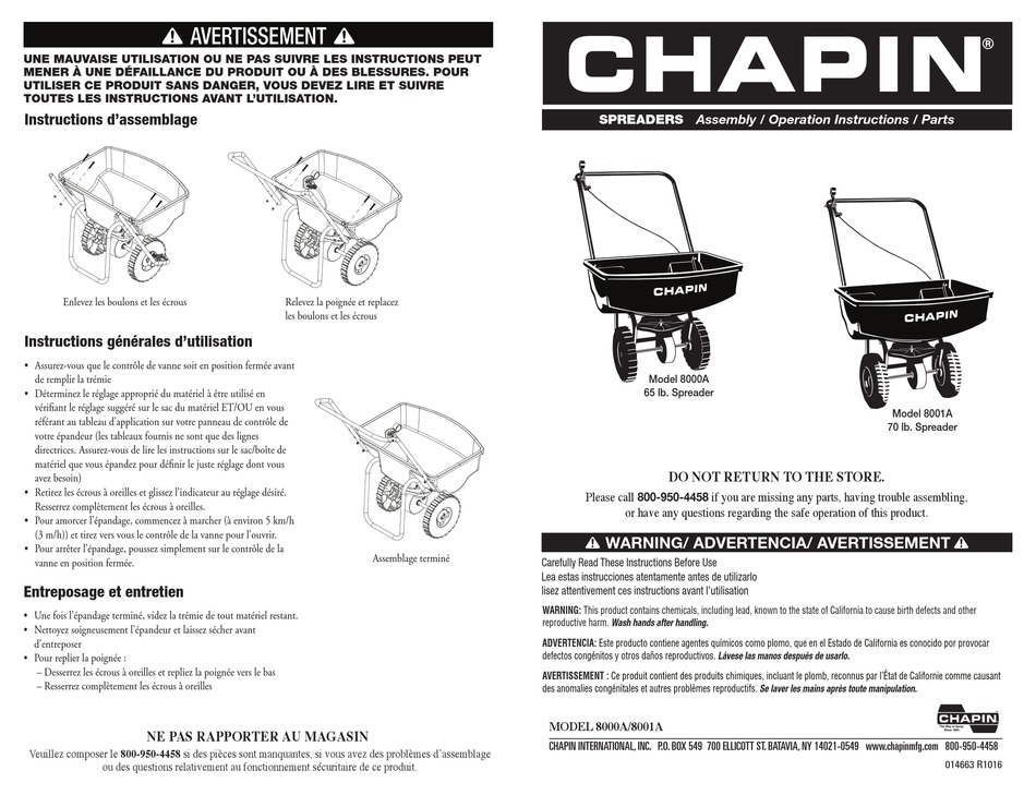 CHAPIN 8000A ASSEMBLY / OPERATION INSTRUCTIONS / PARTS Pdf Download ManualsLib