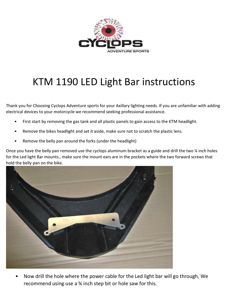 CYCLOPS KTM 1190 LED LIGHT BAR 