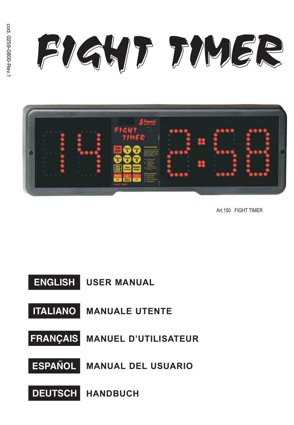 Favero Fight Timer User Manual Pdf Download Manualslib