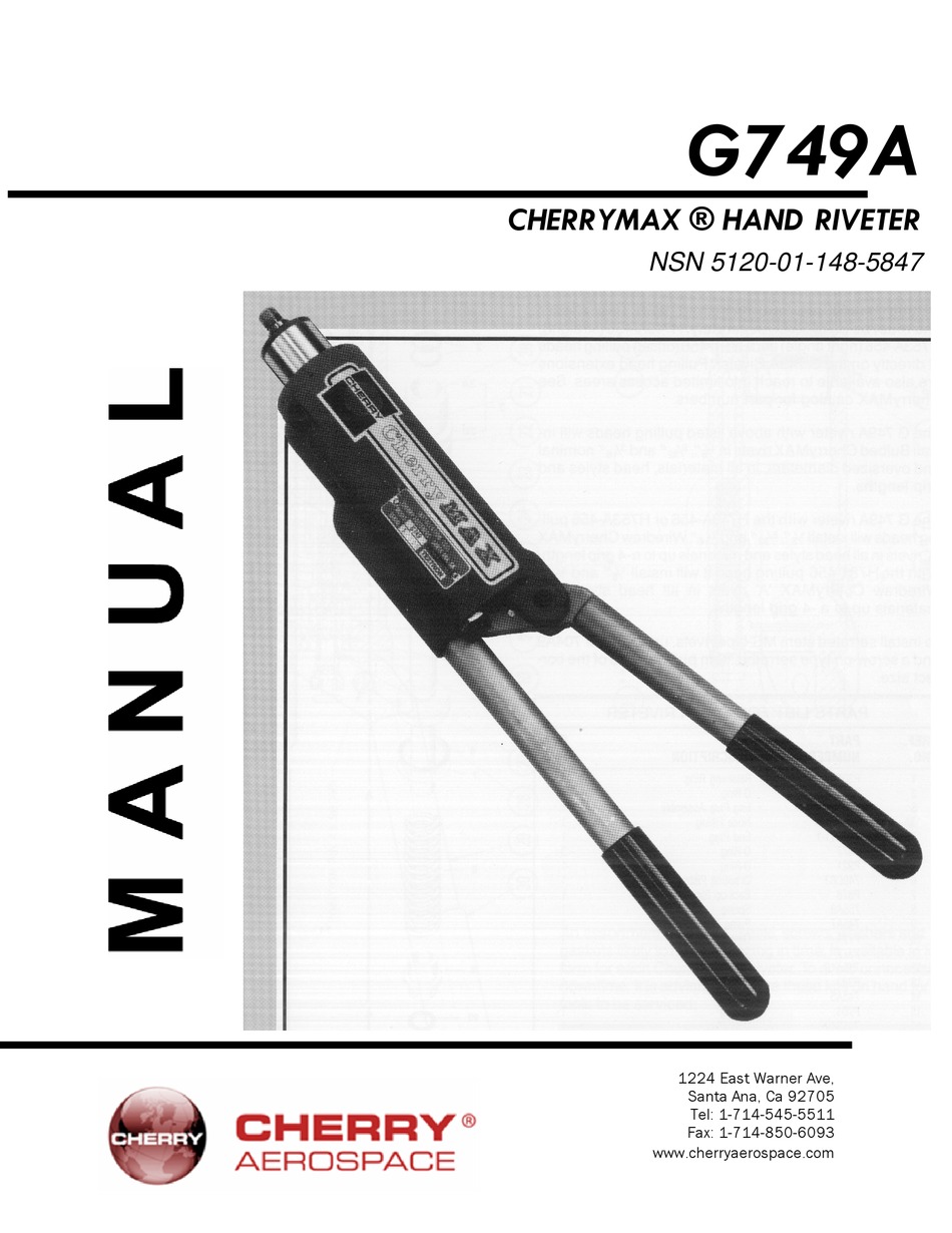 CHERRY AEROSPACE CHERRYMAX G749A MANUAL Pdf Download ManualsLib
