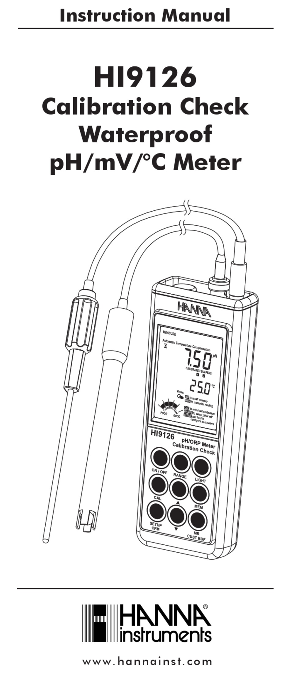 HANNA INSTRUMENTS HI9126 INSTRUCTION MANUAL Pdf Download ManualsLib