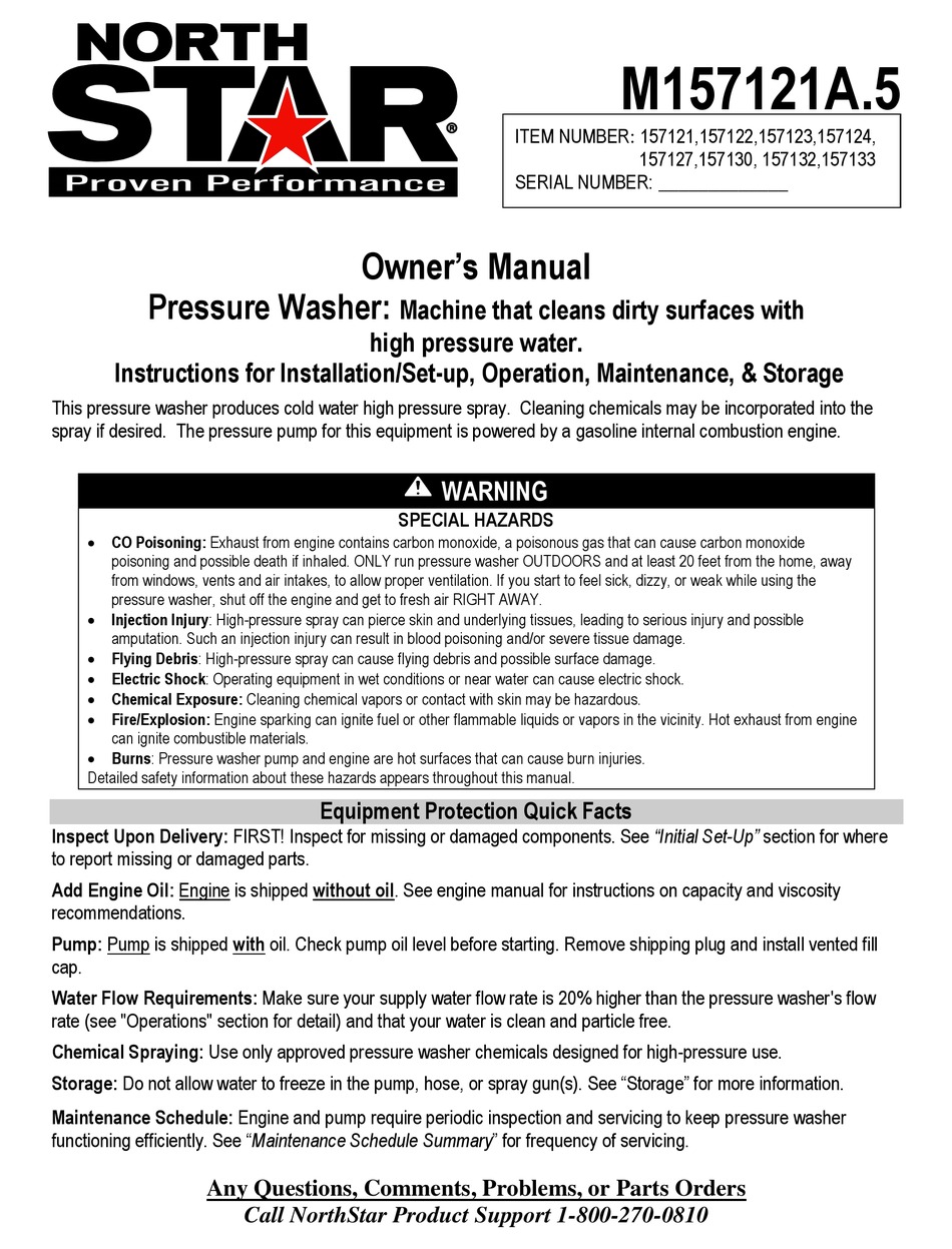 NORTH STAR 157121 OWNER'S MANUAL Pdf Download | ManualsLib