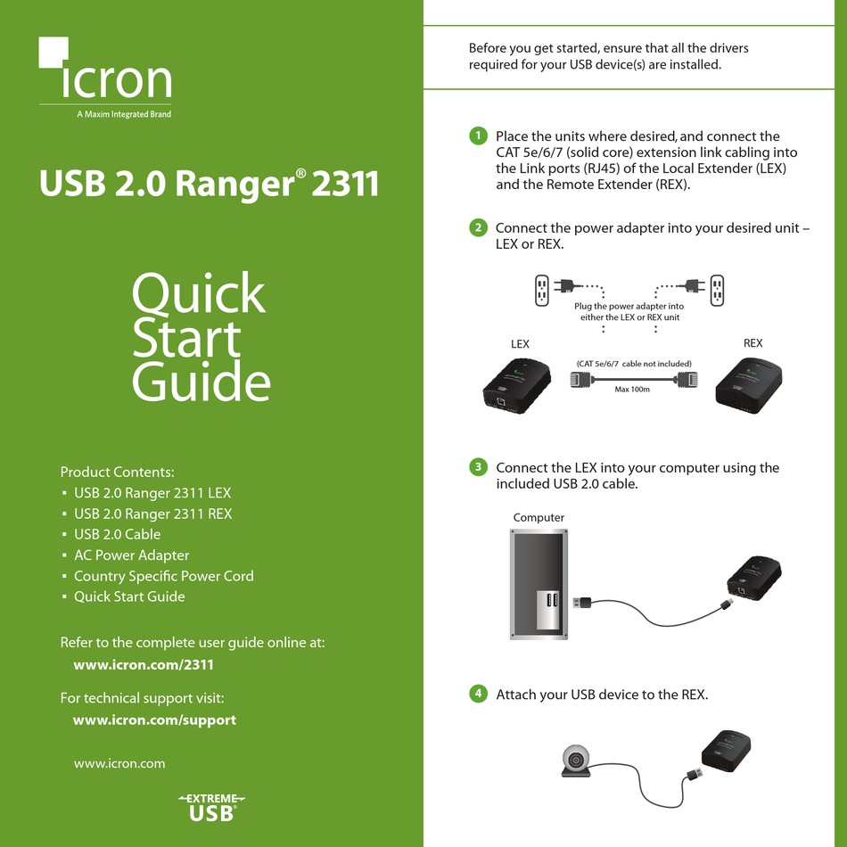 MAXIM INTEGRATED ICRON RANGER 2311 QUICK START MANUAL Pdf Download