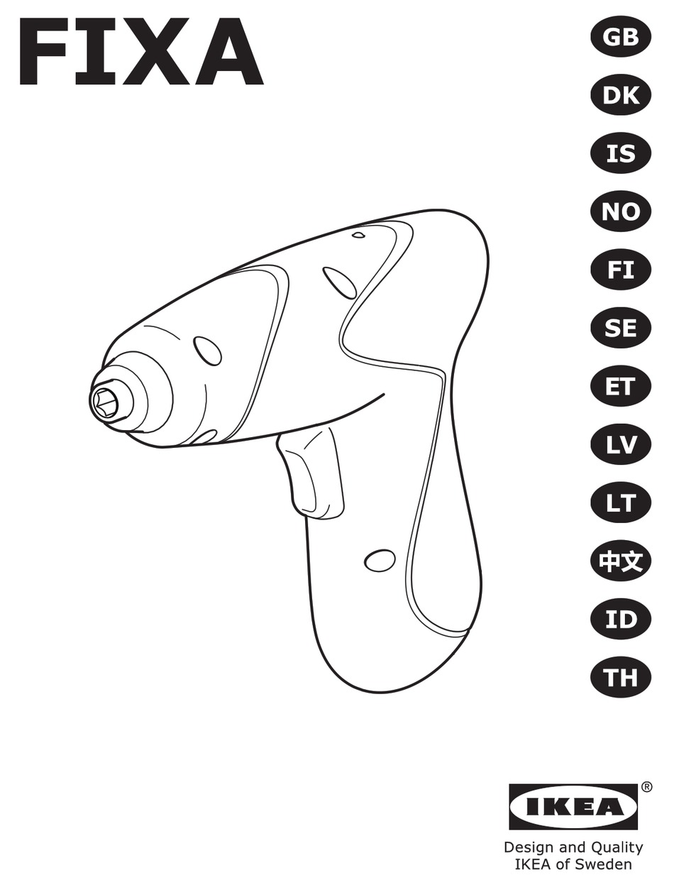 IKEA FIXA ORIGINAL INSTRUCTIONS MANUAL Pdf Download ManualsLib