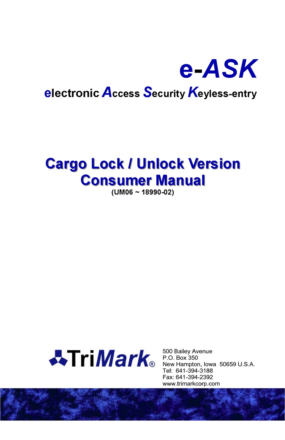 TRIMARK EASK UM06 CONSUMERS MANUAL Pdf Download ManualsLib