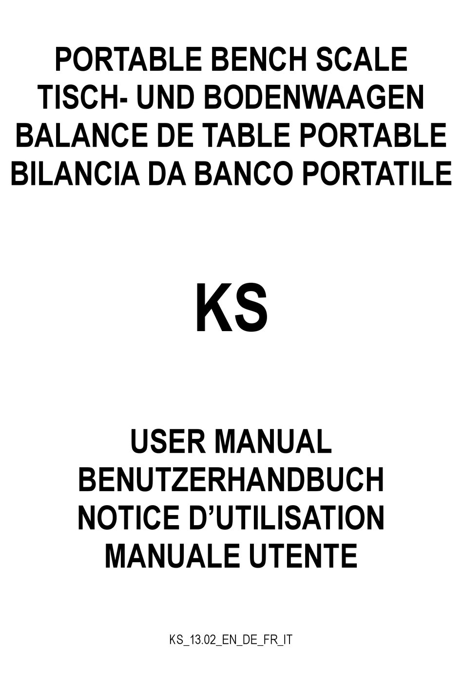 SCALE HOUSE KS SERIES USER MANUAL Pdf Download ManualsLib
