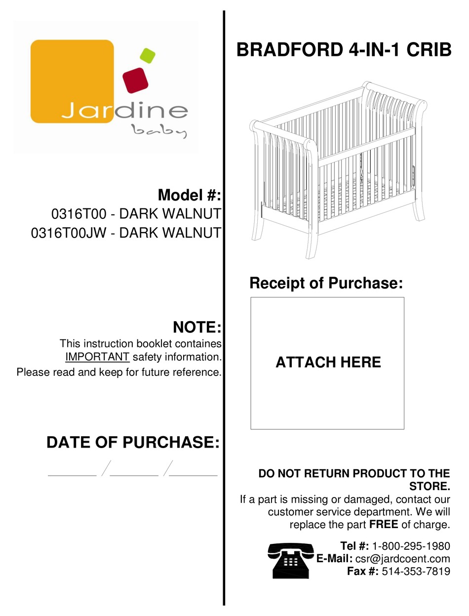 JARDINE BRADFORD 0316T00 MANUAL Pdf Download ManualsLib