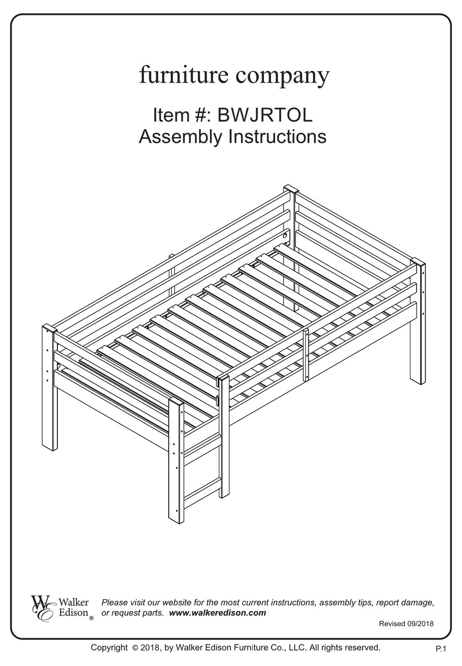 WALKER EDISON BWJRTOL ASSEMBLY INSTRUCTIONS MANUAL Pdf Download
