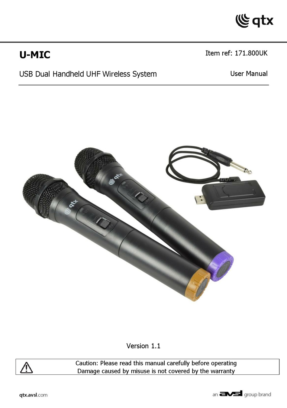 AVSL QTX U-MIC USER MANUAL Pdf Download | ManualsLib