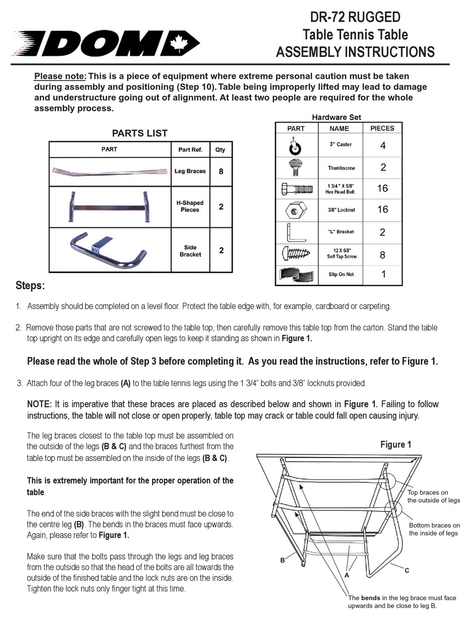 DOM DR-72 RUGGED ASSEMBLY INSTRUCTIONS Pdf Download | ManualsLib