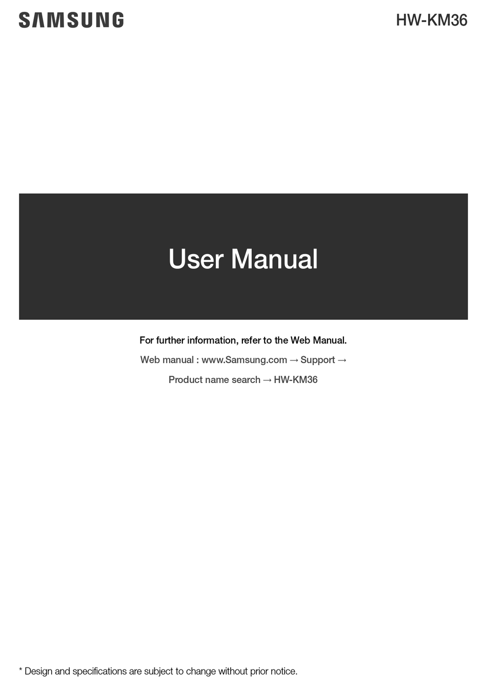 SAMSUNG HWKM36 USER MANUAL Pdf Download ManualsLib