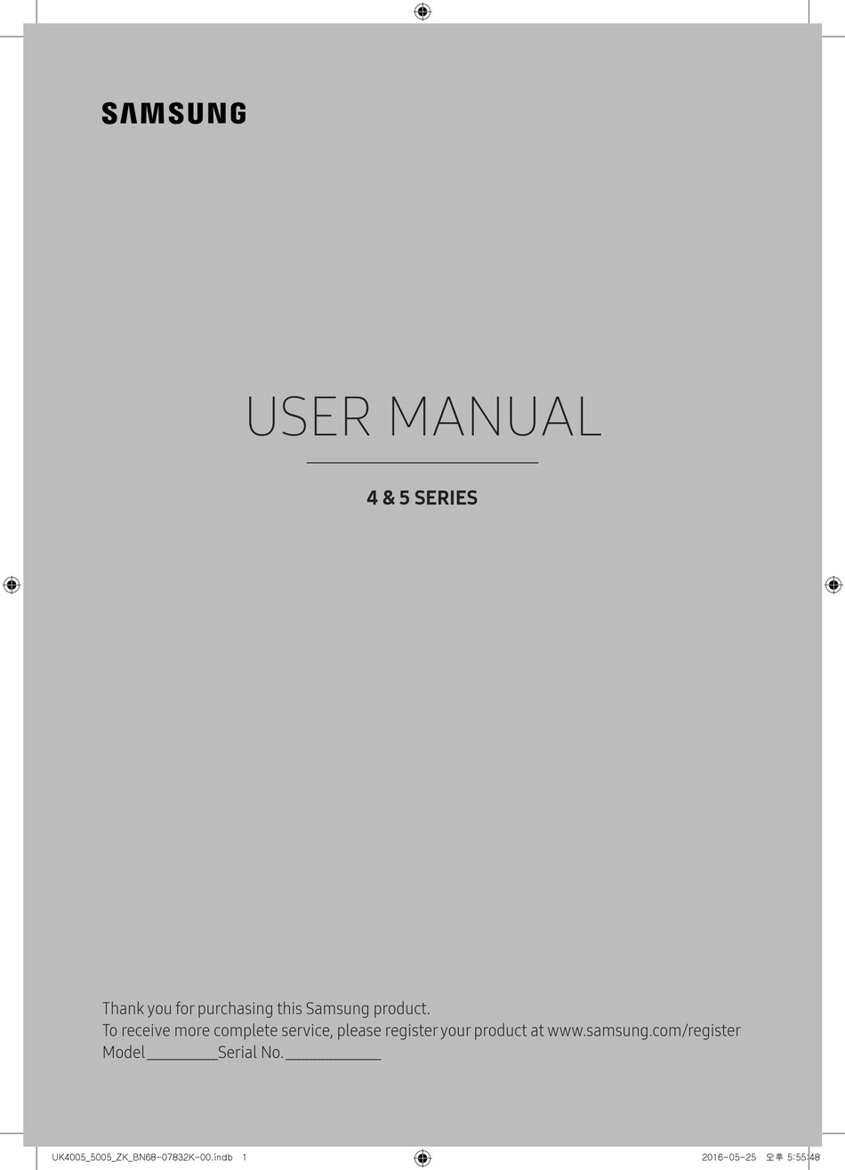 SAMSUNG 4 SERIES USER MANUAL Pdf Download | ManualsLib