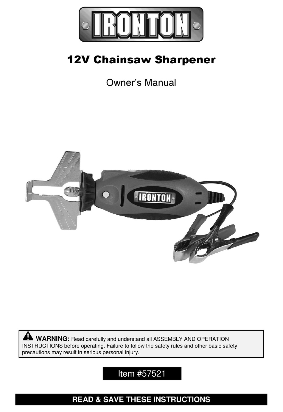 IRONTON 57521 OWNER'S MANUAL Pdf Download ManualsLib