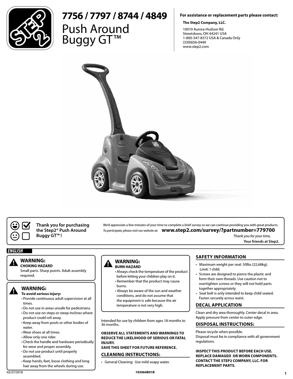 step 2 push around buggy gt