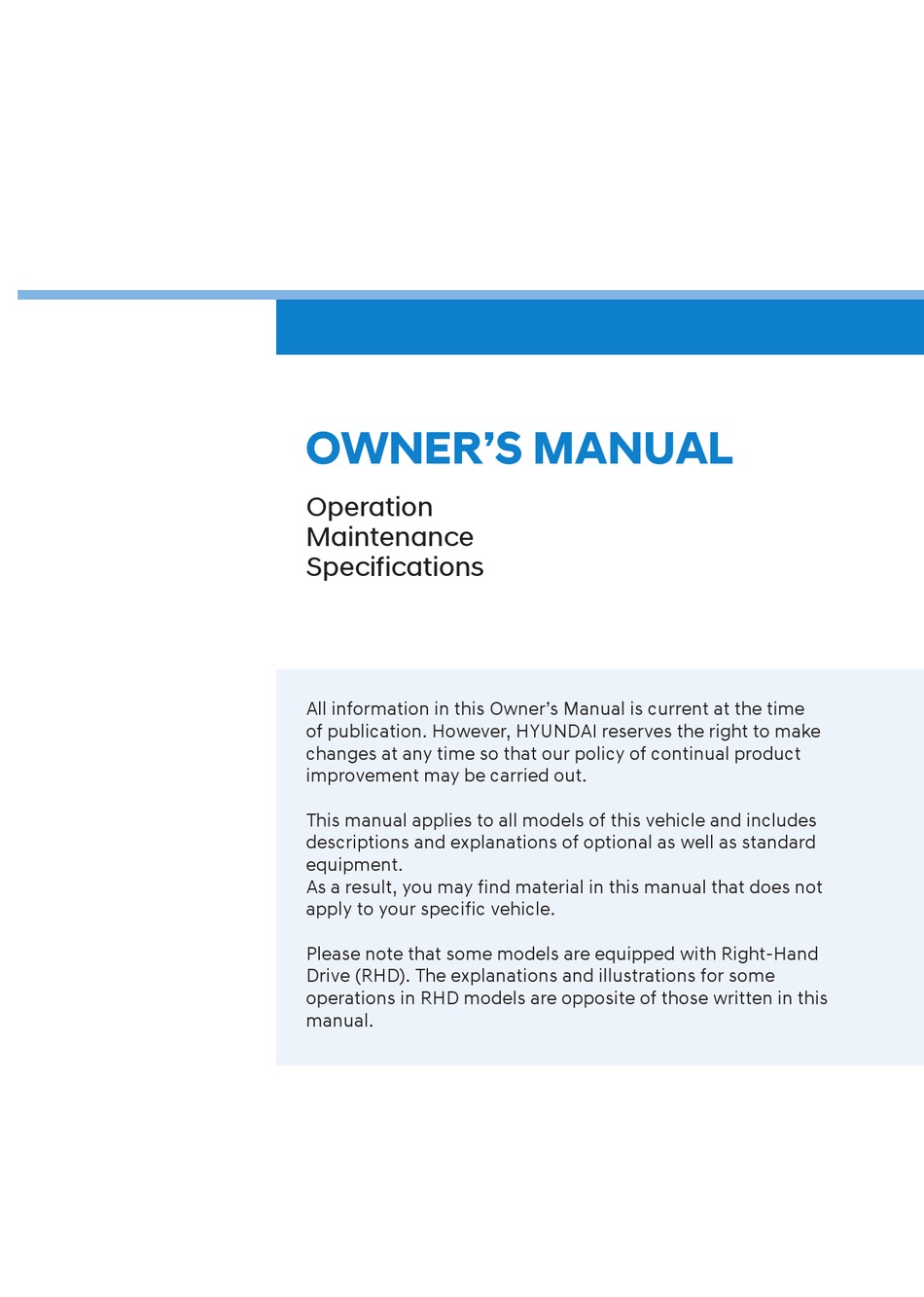 HYUNDAI KONA OWNER'S MANUAL Pdf Download | ManualsLib