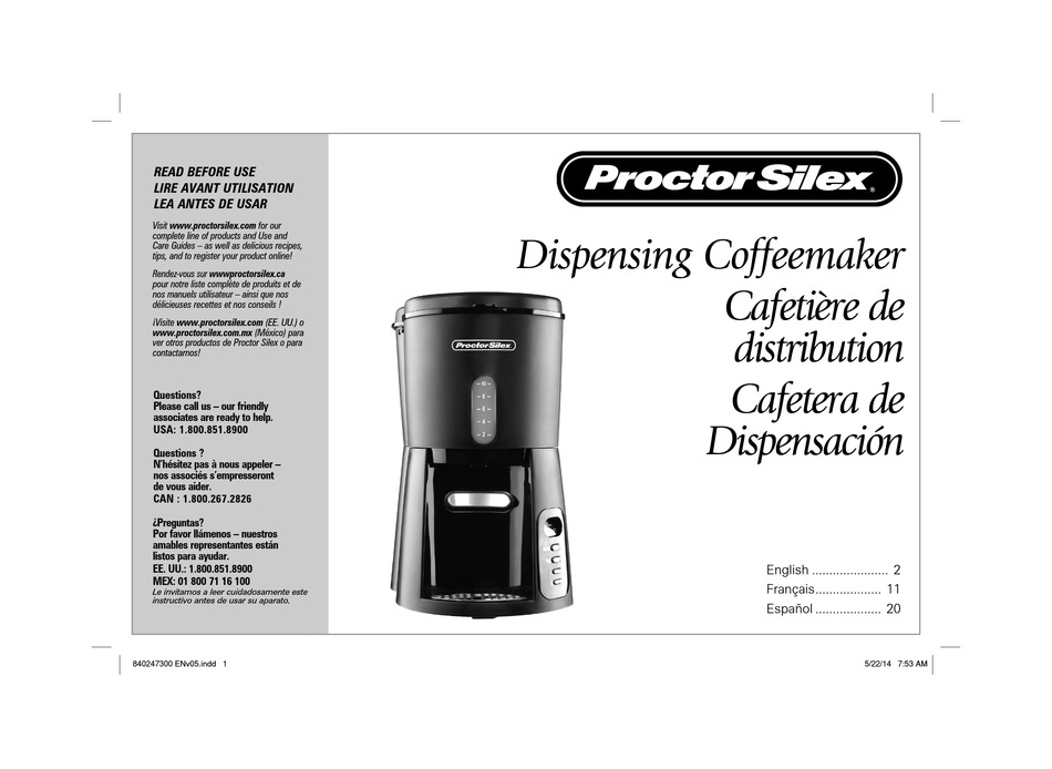 PROCTORSILEX 47381 MANUAL Pdf Download ManualsLib